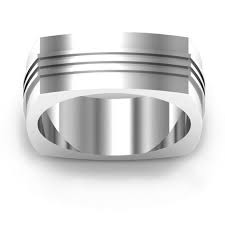Bridge Grooved Square Shaped Men S Ring Rings For Men Square Rings Gold Pinky Ring