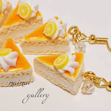 ミニレモンケーキ ピアス イヤリング フェイクスイーツ フェイクスイーツ 食べ物のアイデア スイーツ