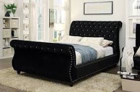 Noella Eastern King Bed Cm7128bk Ek Bed Frame Sets Furniture Black Bedding