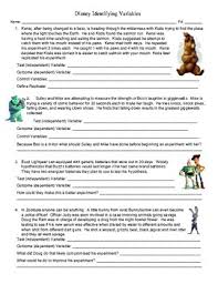 This worksheet is a designed as practice identifying variables, although it may be used as an introduction or homework. Disney Identifying Variables Worksheet By Heter S Place Tpt