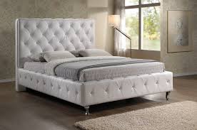 86.5 marshall king bed modern button tufted headboard iron base in gunmetal. Baxton Studio Stella Crystal Tufted White Modern Bed With Upholstered Headboard King Size 1stopbedrooms