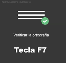 Tecla F7 Para Verificar La Ortografia Digital Tools Aprender Informatica Clases De Computacion Consejos Para Estudiar