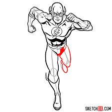 Have fun learning with simple face drawing. How To Draw Flash Barry Allen Sketchok Step By Step Drawing Tutorials