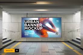 City Lightbox Banner Mockup In Subway Outdoor Advertising Mockup Best Banner Street Banners