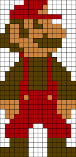 Big Mario Nes Perler Kandi Pattern Perler Bead Mario Nerdy Perler Beads Perler