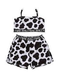 Find the latest two piece outfits, dresses and sets right here at missguided. Sunsiom Sunsiom Kids Baby Girls 2 Piece Outfit Cow Pattern Tank Top Shorts Set Walmart Com Walmart Com