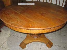 This victorian table and the leaves are in beautiful refinished condition solid & tight. Antique Round Oak Dining Table 75 Years Plus Old Oak Dining Table Round Oak Dining Table Dining Table