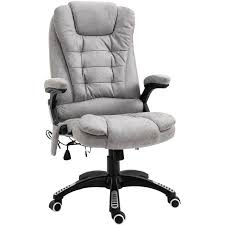 Massage chair home desk armchair boss office with footrest armrest reclining. Vinsetto 135 Office Chair W Heating Massage Points Relaxing Reclining Grey Uk921 171v71gy0331