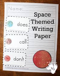 Outer Space Fun Planet Themed Writing Paper Writing Printables Writing Paper Space Theme Preschool