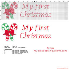 Welcome to cross stitch patterns database created by web users. Christmas Candy With Text My First Christmas Cross Stitch Pattern Height 40 Stitches Free Cross Stitch Patterns Simple Unique Alphabets Baby