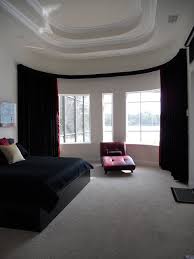 Bay room bedroom casement treatment arched living very. Bay Window Bendable Curtain Rod With Valance Modern Bedroom Indianapolis By Abda Custom Window Fashions Houzz Au
