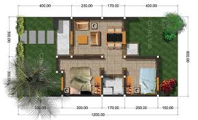 45 Gambar Denah Rumah Type 36 Minimalis 1 2 Lantai