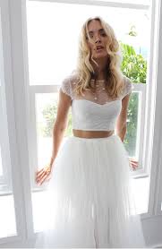Sia Grace Loves Lace Crop Top Wedding Dress Two Piece Wedding Dress Unconventional Wedding Dress