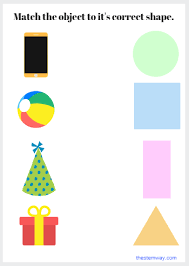 Shapes include circles, squares, rectangles, triangles, ovals and diamonds. Match The Object To It S Correct Shape The Stem Way