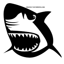 Black And White Shark Stickers Great White Shark Vector Shark Logo Great White Shark Animal Stencil