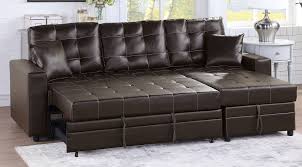 Rated 4.5 out of 5 stars. Poundex F6592 2 Pc Latitude Run Venters Espresso Faux Leather Sectional Sofa Set Pull Out Sleep