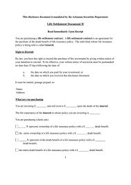 Maybe you would like to learn more about one of these? Life Settlement Document Ii Form Arkansas Securities Department Printable Pdf Download