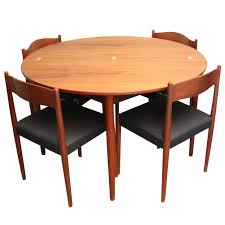 Round Teak Folding Dining Table And Chairs By Poul Volther For Frem Rojle Dining Table Chairs Teak Dining Table Folding Dining Table