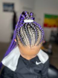This assures users that they will always find it easy to attain the desired lengths of. Ponytail Feed In With Purple Hair Braids