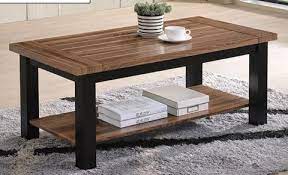 Modern round coffee table | 14. Eve Brown Color Two Tone Wood Coffee Table With Shelf Mysleep Furniture