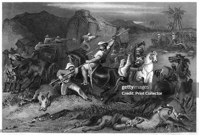 Night sortie and attack on baggage waggons' . Illustration from The... News Photo - Getty Images
