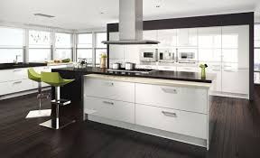 Simplistic But Striking White Gloss Slab Door Popular Favorite With Clean Lines And Simplist Modern Kitchen Cabinet Design Contemporary Kitchen Kitchen Design