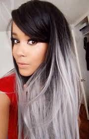 It can make your grey hair seem sleek and modern, rather than aging you. Ombre Black And Gray Hair Color Novocom Top