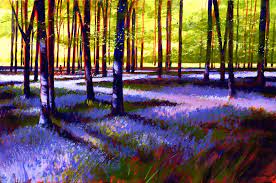 Bluebell Wood Acrylic Painting On Canvas By David Williams Giclee Prints Available From Www Southdownsgallery Forest Painting Landscape Paintings Landscape