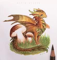 Dragons Fantasy Art Alvia On Instagram You Can Find Not Just Only Mushrooms In This Forest Plant A Cute Dragon Drawing Fantasy Art Cute Fantasy Creatures