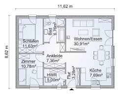 Bungalow Haus Grundriss Erdgeschoss Kuche Offen 3 Zimmer Walmdach Einfamilienhaus Ebenerdig Bauen Ideen Fert Haus Grundriss Grundriss Wohnung Haus Bungalow