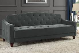 The most common tufted sofa material is cotton. Novogratz Vintage Tufted Sofa Sleeper Ii Multiple Colors Grey Velour Walmart Com Walmart Com