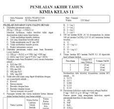 Soal Pat Kimia Kelas 11 Dan Jawabannya Panduandapodik Id