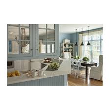 A kitchen in sweden with dark blue painted cabinets and leather cabinet pulls featured on swedish real estate site entrance. Lulworth Blue No 89 Paint Farrow Ball