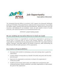 How do you incorporate these responsibilities into a job. Afoa Job Opportunity Executive Director Kitsumkalum A Galts Ap Community Of The Tsimshian Nation
