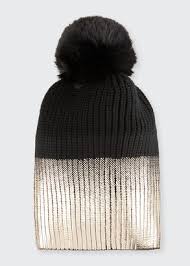 Frame straw tote $348.00 $243.60 $243.60. Jocelyn Metallic Knit Beanie With Faux Fur Pompom Shopstyle Hats