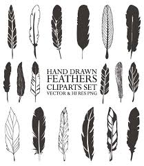 Hand Drawn Feather Clipart Vector Rustic Feather Drawing Clipart Clip Art Png Vector Eps Ai Design Elements Digital Instant Download Feather Drawing Feather Illustration How To Draw Hands