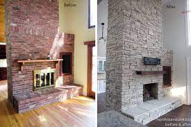 The average stone veneer fireplace costs $2,250.most range from $1,880 to $2,630 but could cost up to $9,000 or more.expect higher costs if the veneer spans the height of a wall or covers an area of at least 50 square feet. Can Stone Veneer Be Applied Over Brick North Star Stone