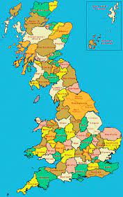 You can use this map for asking students to mark key cities in various counties. Map Of Pre 1974 Counties Of Great Britain England Scotland And Wales