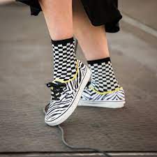 Pattern Play The Checkerboard Crew Sock And Zebra Authentic Vans Girls Vans Classic Slip On Sneaker Vans