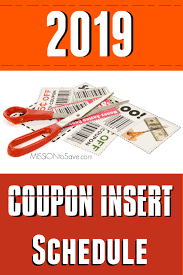 2019 Coupon Insert Schedule Savings In Your Sunday Newspaper Each Week Sunday Paper Coupons Sunday Coupons Couponing For Beginners