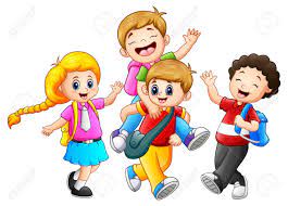 Vector Illustration Of Happy Childrens Cartoon Royalty Free ...
