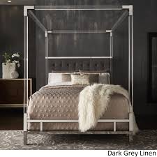 Check spelling or type a new query. Reid Acrylic And Chrome Canopy Bed With Tufted Headboard By Inspire Q Bold