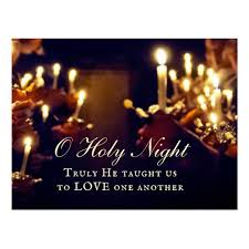 Christmas Inspirational Quote Postcard Depicts A Beautiful Candle Light Christmas Eve Church Service It Features In 2020 Holy Night O Holy Night Christmas Eve Quotes