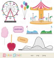 Funfair Clip Art Set Carnival Clip Art Rollercoaster Carousel Ferris Wheel Cotton Candy Balloo Gutschein Basteln Kinder Riesenrad Gutschein Basteln Reise