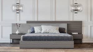 Nova Domus Enzo Italian Modern Grey Oak Fabric Bed W Nightstands Bedroom Set Platform Bedroom Sets Bedroom Sets