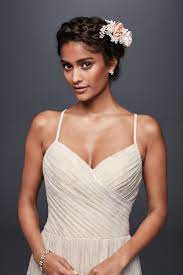 Soft Lace Wedding Dress With Pleated Bodice David S Bridal Wedding Dresses Sweetheart Neck Wedding Dress Wedding Dresses Lace