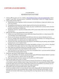 Proses review inilah yang disebut sebagai contoh critical review jurnal. Contoh Analisis Kritis