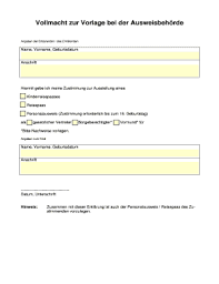 Zahlreiche negative beispiele haben aber gezeigt, dass ohne vollmachten + personalausweiskopien. Reisezustimmung Sorgeberechtigter Vordruck Personalausweises Stadt Jessen Elster Th Past Memorise Wall