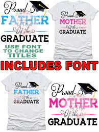 Download Proud Father Mother Of The Graduate Svg Includes Font Handmade By Toya