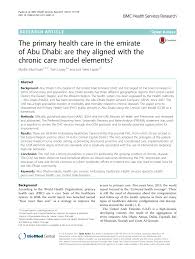 Pdf The Primary Health Care In The Emirate Of Abu Dhabi